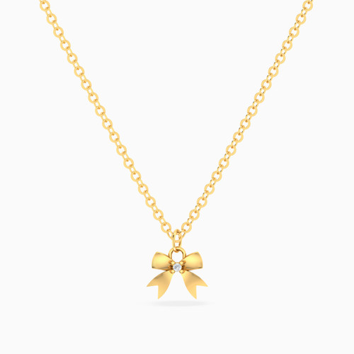MLN1864 - Kids Bow Diamond Necklace In 18K Gold - 21046111265-1.jpg