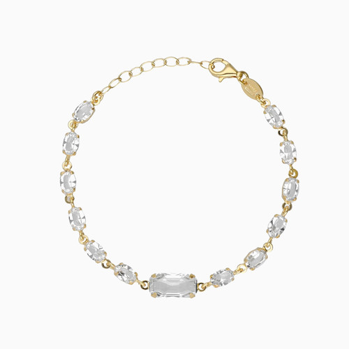 WB280 - Rectangle & Oval Cubic Zirconia Gold Plated Chain Bracelet - A5309-07DP-1.jpg WB280 - Rectangle & Oval Cubic Zirconia Gold Plated Chain Bracelet - A5309-07DP-1.jpg