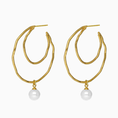 WE342 - Two Open Loops Pearl Gold Plated Earrings - A5206-00DT-1.jpg WE342 - Two Open Loops Pearl Gold Plated Earrings - A5206-00DT-1.jpg