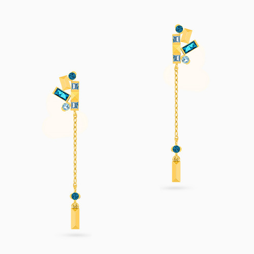 MLE85 - Baguette Colored Stones Drop Earrings in 18K Gold - 21051030013-1.jpg