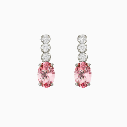 WE335 - Oval Drop Pink Stone Sterling Silver Drop Earrings - A5211-04HT-1.jpg WE335 - Oval Drop Pink Stone Sterling Silver Drop Earrings - A5211-04HT-1.jpg