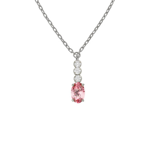 WN439 - Oval Drop Pink Stone Sterling Silver Necklace - A5215-04HG-1.jpg WN439 - Oval Drop Pink Stone Sterling Silver Necklace - A5215-04HG-1.jpg