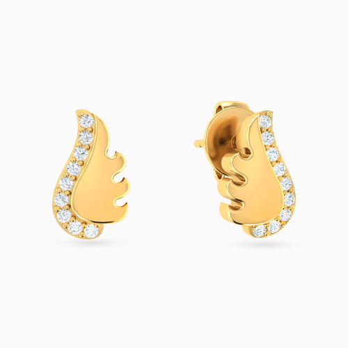 MLE554 - Kids Single Wing Cubic Zirconia Stud Earrings in 18K Gold - 21051110421-1.jpg