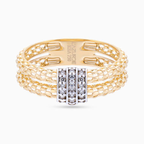 LDR3886 - Double Band Diamond Popcorn Ring in 18K Gold - ERG50012-1 .jpg