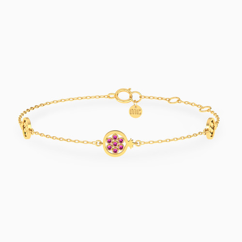 MLB345 - Pomegranate Rose Stone Chain Bracelet in 18K Gold - 21047110237-1.jpg