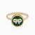 LDR4156 - Twisted Frame & Round Green Stone Diamond Ring in 18K Gold - SAR04893-1.webp