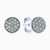 WE353 - Round Green Stones Stud Earrings in Sterling Silver - EA107-1.jpg