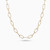 LGN564 - Paperclip & Beaded Links Necklace in 18K Gold - 21005020092-1 .jpg