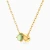 WN615 - Oval Disc & Pear Light Green Stone Necklace in Yellow Gold Plating - 167051100382451-3.webp