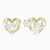 WE423 - Winged Heart Cubic Zirconia Stud Earrings in Yellow Gold Plating - GE14887A-1.webp