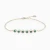 WB428 - Round Green Stones Chain Bracelet in Yellow Gold Plating - GB14987A-1.webp