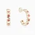 WE414 - Heart Settings Red Stones Hoop Earrings in Yellow Gold Plating - GE14986A-1.webp