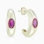 WE415 - Chunky  Curve Pink Stones Stud Earrings in Yellow Gold Plating - GE15235A-1.webp
