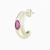 WE415 - Chunky  Curve Pink Stones Stud Earrings in Yellow Gold Plating - GE15235A-4.webp