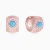 WE428 - Round Sunburst Blue Stone Stud Earrings in Rose Gold Plating - GE15244A-1.webp
