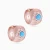 WE428 - Round Sunburst Blue Stone Stud Earrings in Rose Gold Plating - GE15244A-3.webp