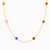 LIN299 - Circle Colored Stones Chain Necklace in 18K Gold - 111404180001-1.jpg