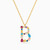 LIN107 - Letter B Colored Stones Necklace in 18K Gold - 111404180132-1.jpg