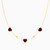 LIN169 - Heart Red Stone Chain Necklace in 18K Gold - 111404130199-3.jpg