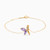 LIB152 - Butterfly Purple Stones Chain Bracelet in 18K Gold - 111304360036-1.jpg