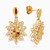 LGE31 - Flower Cubic Zirconia Drop Earrings in 18K Gold - 22003110036-2.jpg