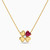 MLN873 - Four Petal Flower Diamonds & Red Stone Necklace in 18K Gold - 21046110932 - 1.jpg