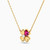 MLN873 - Four Petal Flower Diamonds & Red Stone Necklace in 18K Gold - 21046110932 - 2.jpg