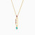 MLN1014 - Rectangle Colored Stones Necklace In 18K Gold - 21046030273-2.jpg