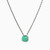 WN19 - Circle Green Stones Sterling Silver Necklace - 87357945-2.jpg