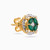 LDE147 - Circle Diamond & Green Stones Stud Earrings in 18K Gold - KE604376EM-2.jpg