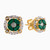 LDE147 - Circle Diamond & Green Stones Stud Earrings in 18K Gold - KE604376EM-3.jpg
