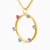WN127 - Circle Colored Stones Gold Plated Necklace - A3559-07DG-2.jpg