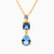 WN115 - Pear Colored Stones Gold Plated Necklace - 97378645-1.jpg