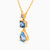 WN115 - Pear Colored Stones Gold Plated Necklace - 97378645-2.jpg