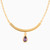 WN111 - Pear Purple Stone Gold Plated Necklace - 97358745-1.jpg
