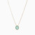 WN65 - Circle Green Stones Gold Plated Necklace - 97358345-2.jpg