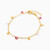 WB74 - Circle Rose Stone Gold Plated Charms Bracelet - 97351818-2.jpg