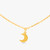 WN95 - Crescent Colored Stones Gold Plated Chain Necklace - A4210-18DG-1.jpg