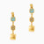 WE125 - Square Green Stones Gold Plated Drop Earrings - H4180196-1.jpg