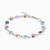 WB81 - Circle Colored Stones Sterling Silver Chain Bracelet - A3069-01P-2.jpg