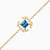 WB121 - Square Blue Stone Gold Plated Chain Bracelet - 97381418-2.jpg