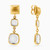 WE121 - Square Colored Stones Gold Plated Drop Earrings - H4180082-2.jpg