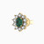 LDE477 - Flower Diamond & Green Stones Stud Earrings in 18K Gold - ER413429Y18EM1-3.jpg