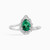 LDR762 - Pear Diamond & Green Stones Ring in 18K Gold - 41212E-1.jpg