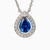 WN29 - Pear Blue Stone Sterling Silver Necklace - 87363845-3.jpg