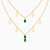 LIN910 - Pear Green Stones Chain Necklace in 18K Gold - 111404120357-1.jpg