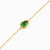 WB171 - Pear Green Stones Gold Plated Chain Bracelet - 97382118-3.jpg