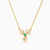LIN953 - Flower Green Stones Necklace in 18K Gold - 111413180054-2.jpg