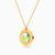 MLN922 - Circle Green Stones Necklace in 18K Gold - 21046110940-2.jpg