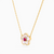MLN748 - Flower Colored Stones Necklace in 18K Gold - 21046030234-3.png